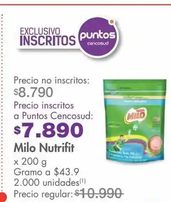 Metro Milo nutrifit x 200g oferta
