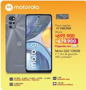 Metro Celular motorola g22 128gb oferta