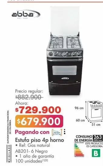 Metro Estufa de piso abba oferta