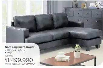 Easy Sofá esquinero roger • 217 x 144 x 86 cm • negro 1288168 oferta