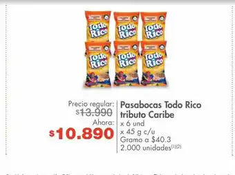 Metro Pasabocas todo rico x 6un oferta