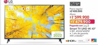 Metro Smart tv lg 43" oferta