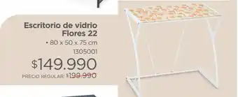 Easy Escritorio de vidrio flores 22 • 80 x 50 x 75 cm 1305001 oferta