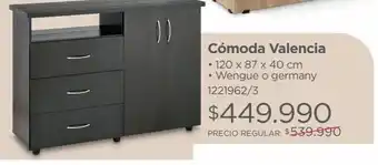 Easy Cómoda valencia • 120 x 87 x 40 cm • wengue o germany 1221962/3 oferta