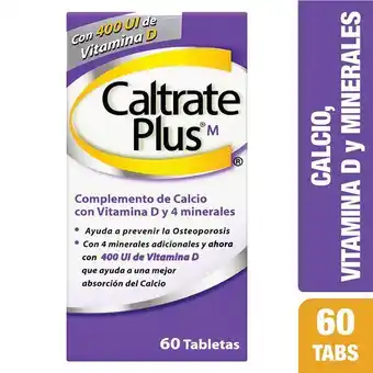 Caltrate plus 400ui 60 tabletas