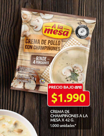 Ara Crema de Champiñones A la Mesa x 42g - 1.000 unidades oferta
