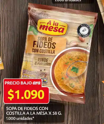 Ara Sopa de Fideos con Costilla A la Mesa x 58g oferta