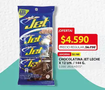 Ara Chocolatina Jet Leche x 12 un. / 144g - 3.000 unidades oferta