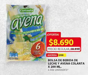 Ara Bolsa de Bebida de Leche y Avena Colanta x 200ml oferta