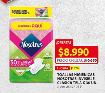 Ara Toallas Higiénicas Nosotras Invisible Clásica Tela x 30 un oferta