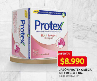 Ara Jabón Protex Omega de 110g x 3 un oferta