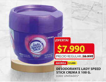 Ara Desodorante Lady Speed Stick Crema x 100g oferta