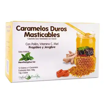 Caramelos duros masticables 12 sobres