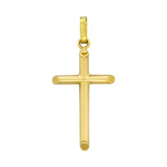 Cruz en oro amarillo de 18 kilates, tronco