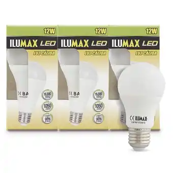 Makro Bombillo ilumax led luz calida 12w 3u oferta