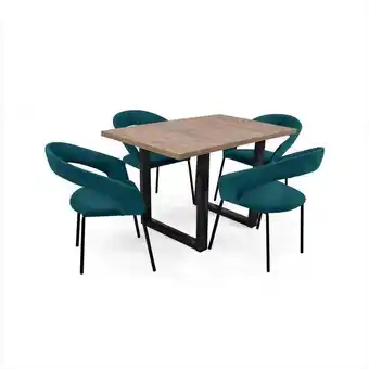 Éxito Set de comedor marsella 4p mácula con sillas atenas petróleo oferta