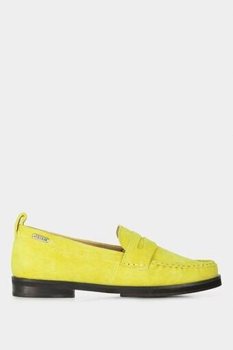Mocasines de carnaza para mujer frambuesa verde oliva