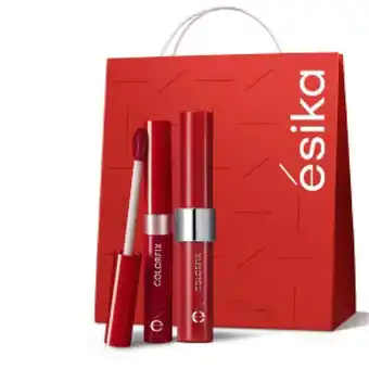 Ésika Set colorfix: labial liquid tattoo + máscara ultimate volume oferta