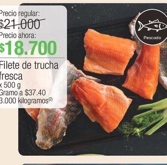 Jumbo Filete de trucha fresca x 500 g oferta