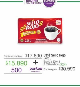 Jumbo Café sello rojo x 600g oferta