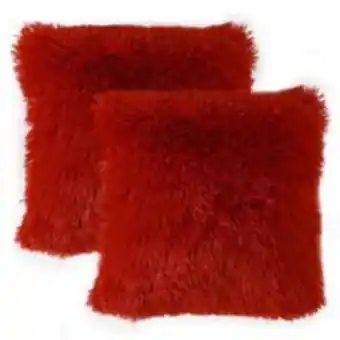Falabella Kit fundas x2 para cojines péludo rojo oferta