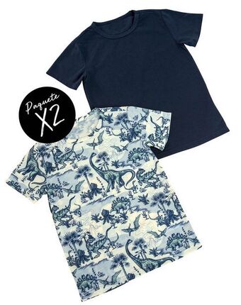 Camiseta paq x2 manga corta silueta semiajustada