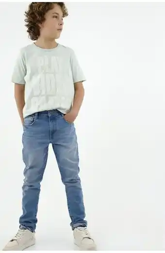 Tennis Jean slim azul para niño oferta