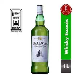 Superdroguería Olímpica Whisky black & white blended scotch 1 lt oferta