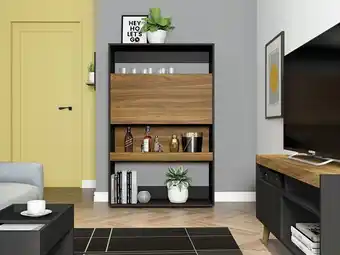 FUN Fábricas Unidas Escritorio mood c/gabinete negro/miel oferta