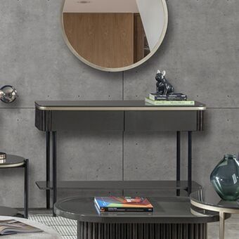 Muebles Jamar Consola brooklyn gris plomo negro, champaña oferta