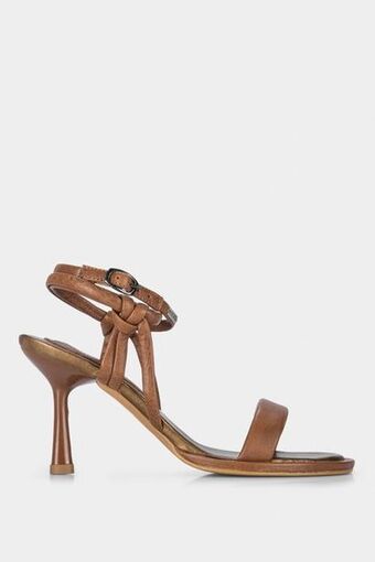 Vélez Sandalias tacón ons de cuero para mujer ajuste en tobillo oferta