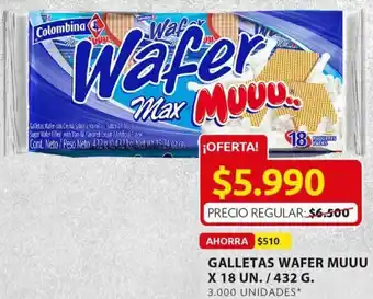 Ara Galletas Wafer Muuu 18un/432g oferta