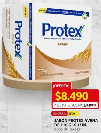 Ara Jabón Protex Avena de 110g x 3Un oferta