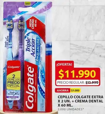Ara Cepillo Colgate Extra 2un + Crema Dental 60ml oferta