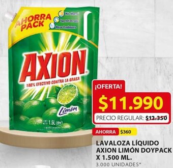 Ara Lavaloza Líquido Axion Limón Doy Pack 1,500L oferta