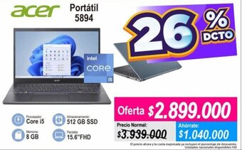 Alkomprar Acer Portátil 5894 oferta
