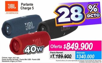 Alkomprar JBL Parlante Charge 5 oferta