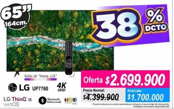 Alkomprar LG ThinQ 4K UHD 65" 164cm oferta