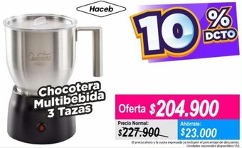 Alkomprar Haceb Chocotera Multibebida 3 Tazas oferta