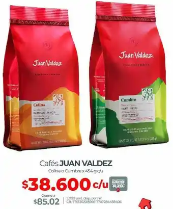 Olímpica Cafés Juan Valdez 454g c/u oferta