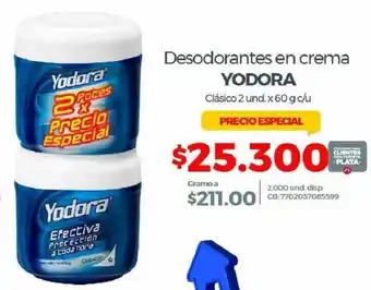 Olímpica Desodorantes en Crema Yodora 60g oferta