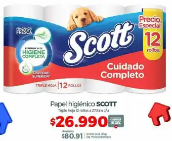 Olímpica Scott Papel Higiénico 12 Rollos x 27,8m c/u oferta
