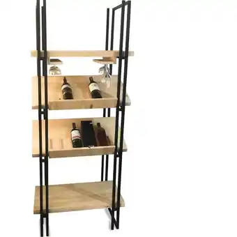 Éxito Estantería bar ginebra en metal y roble natural oferta