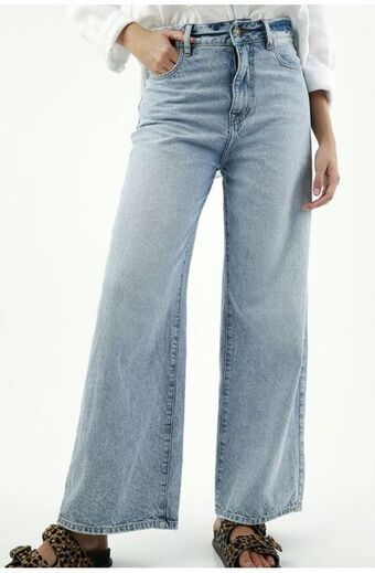 Tennis Jean wide leg azul para mujer oferta