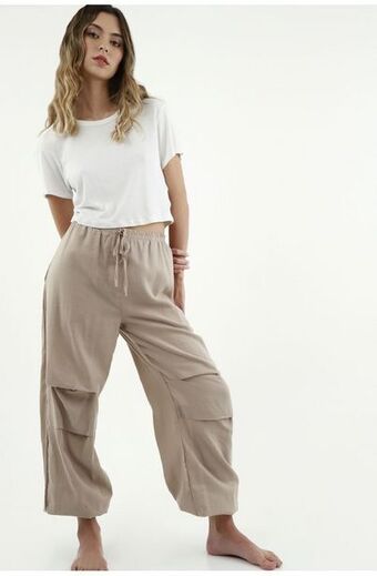 Tennis Pantalón café tipo jogger para mujer oferta