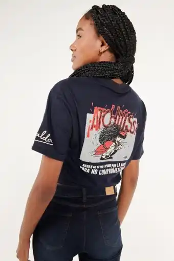 Koaj Camiseta cuello redondo azul intenso con estampados de mafalda oferta