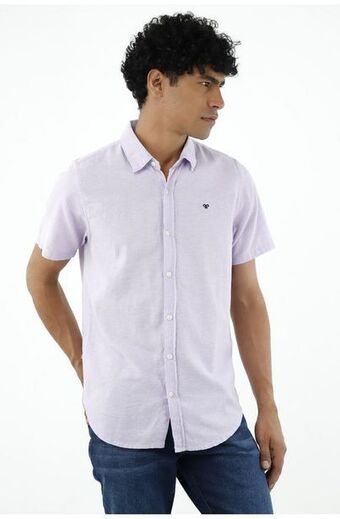 Tennis Camisa morada manga corta para hombre oferta