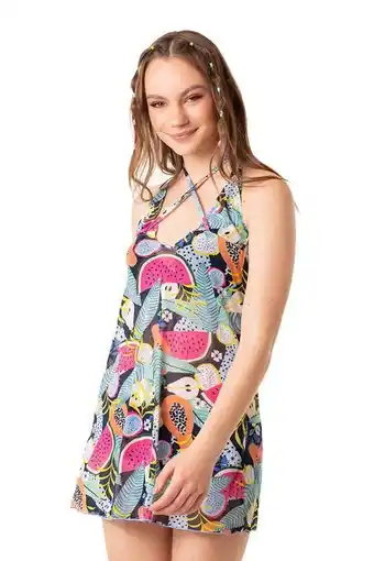 Lili Pink Salida de baño tipo vestido print frutas oferta