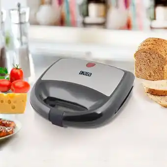 Estra Sanduchera 2 puestos antiadherente acabado en acero gris oferta