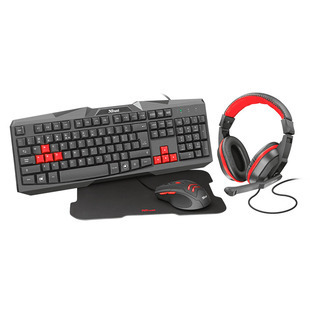 Alkomprar Combo Alambrico Mouse + Audifono + Teclado + Pad Moue TRUST Gaming oferta